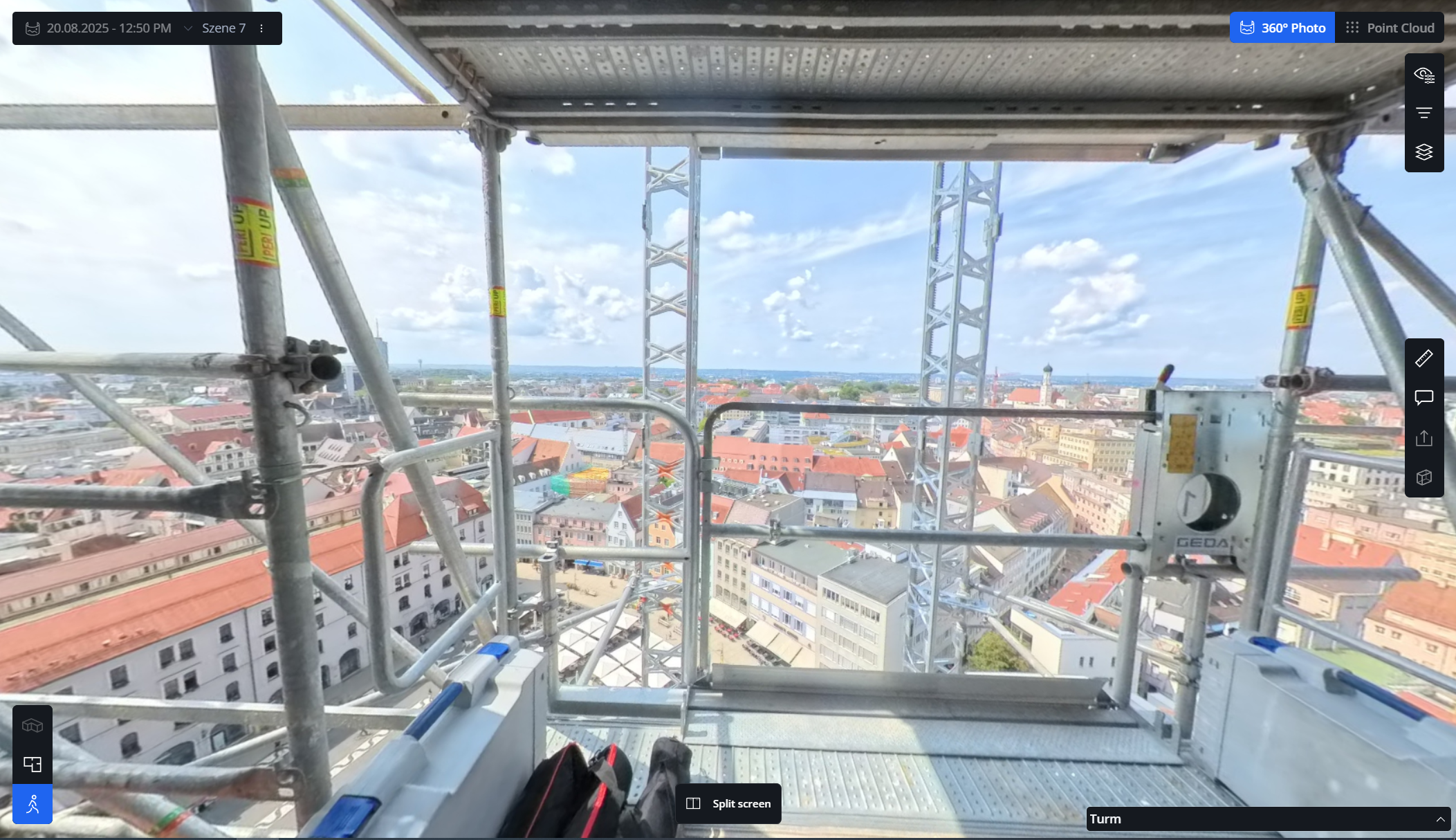 Aussicht und Aufzug